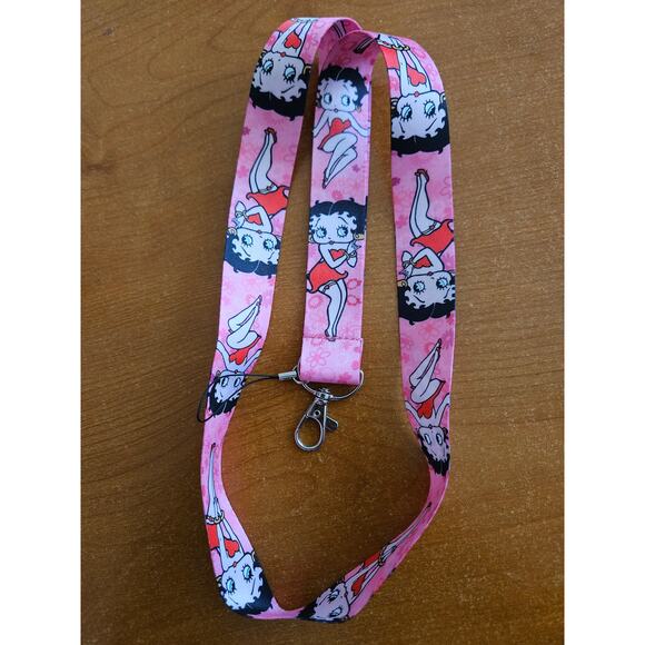Popular Cartoon Network Classics Betty Boop One Size Pink Lanyard and Clip - Picture 6 of 6